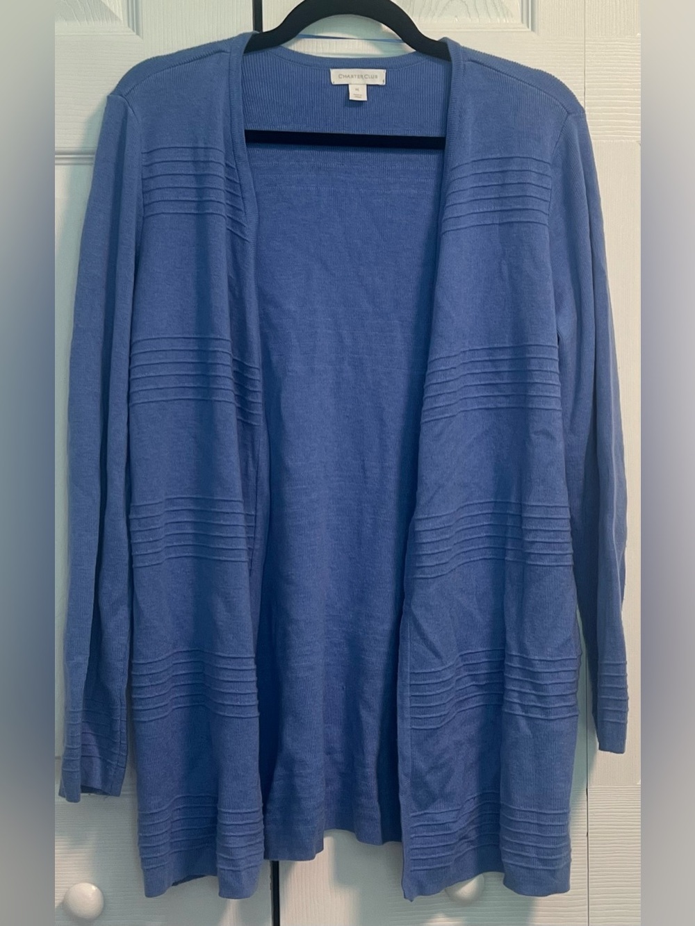 Chart Club Open-Front Cardigan Sweater in Blue
